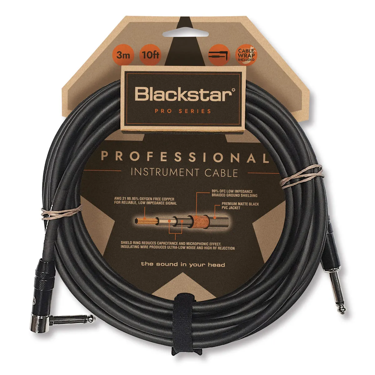 Blackstar Pro Series 3m Instrument Cable, Straight/Angled