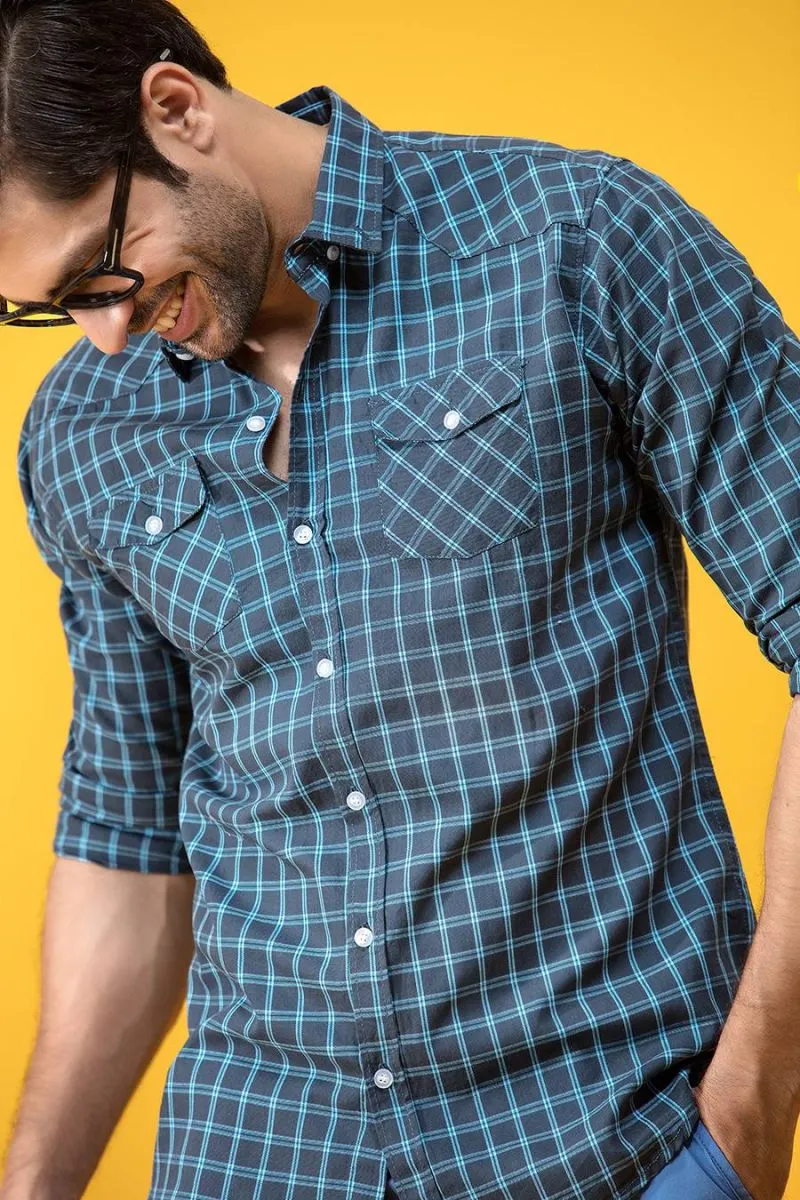 Blue Casual Shirt FS Regular Fit