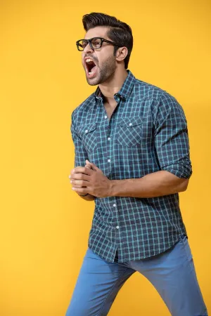 Blue Casual Shirt FS Regular Fit
