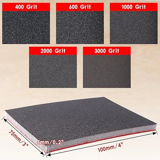 Blue Crown Tools Ultra-Fine Hand Sanding Sponge (Select-a-Grit)