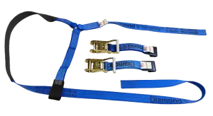 Blue Diamond Weave Side Mount Wheel Net w/ Dual Ratchets