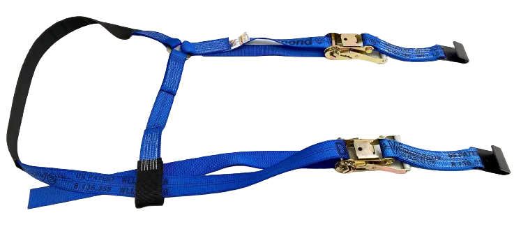 Blue Diamond Weave Side Mount Wheel Net w/ Dual Ratchets