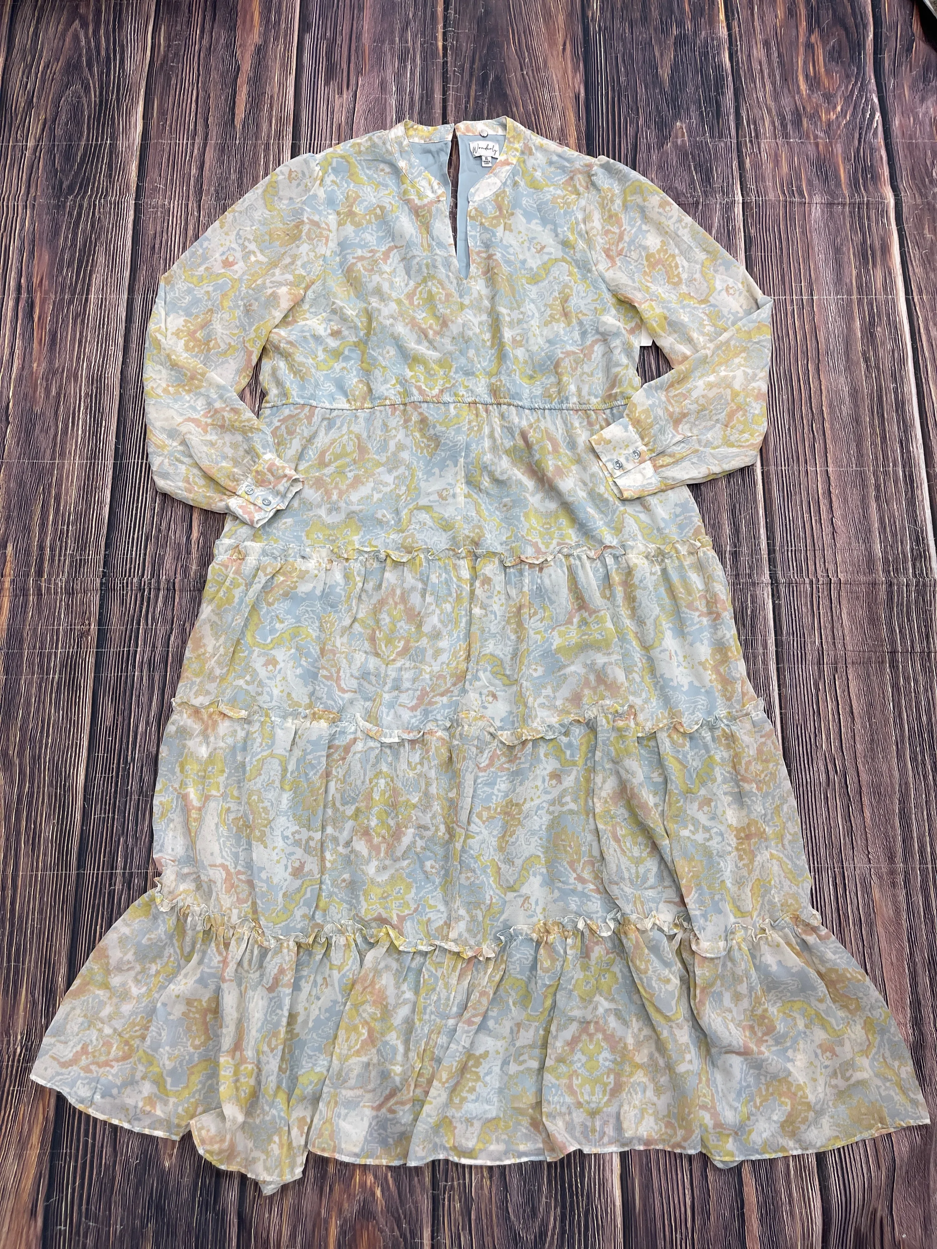 Blue Dress Casual Maxi Wonderly, Size Xl