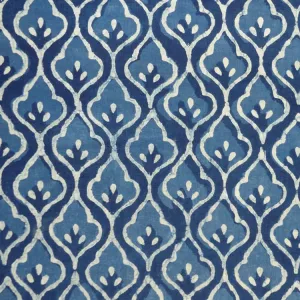 BLUE LEAF BLOCK PRINT HANDKERCHIEF