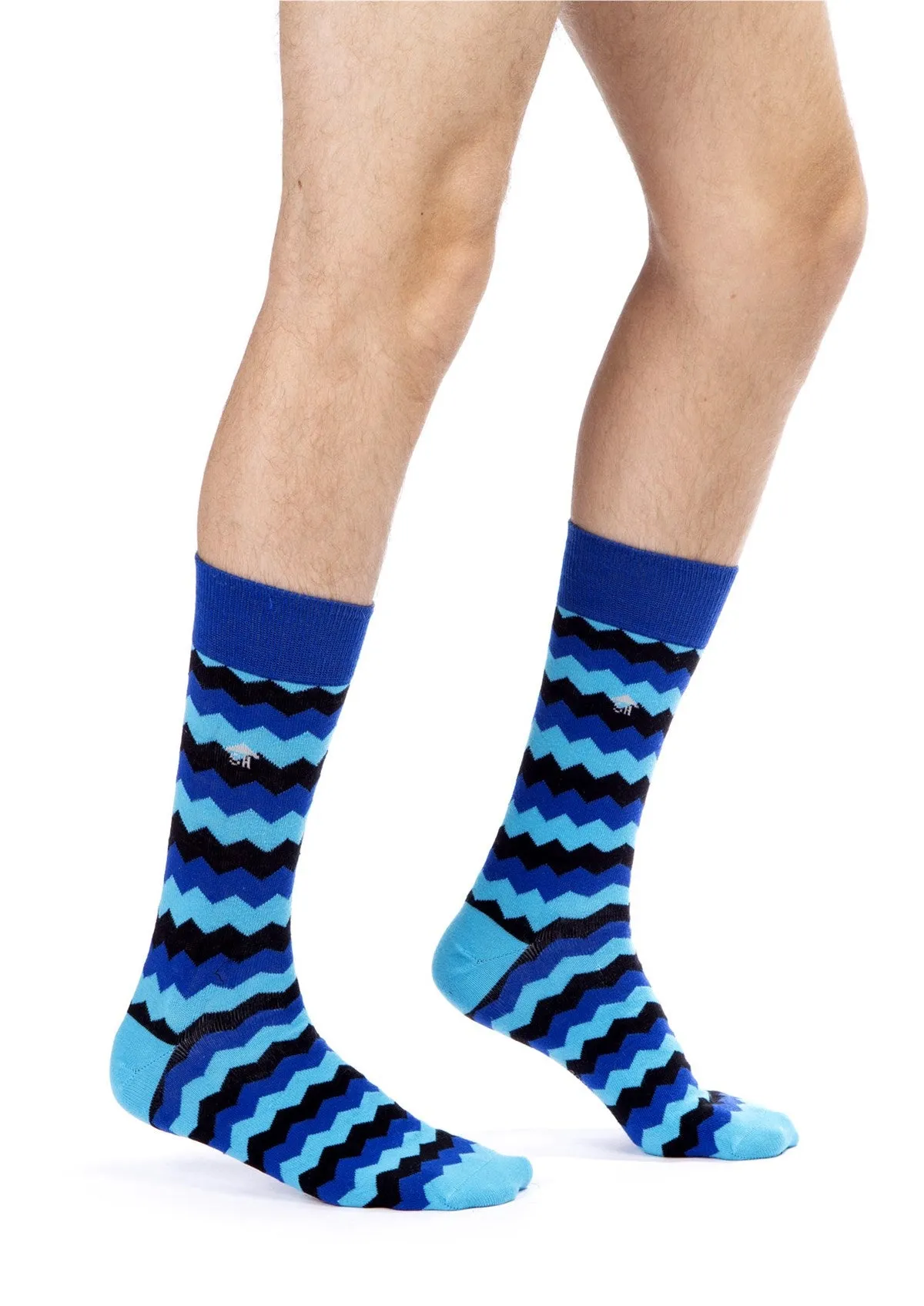 Blue Waves Design Men Socks
