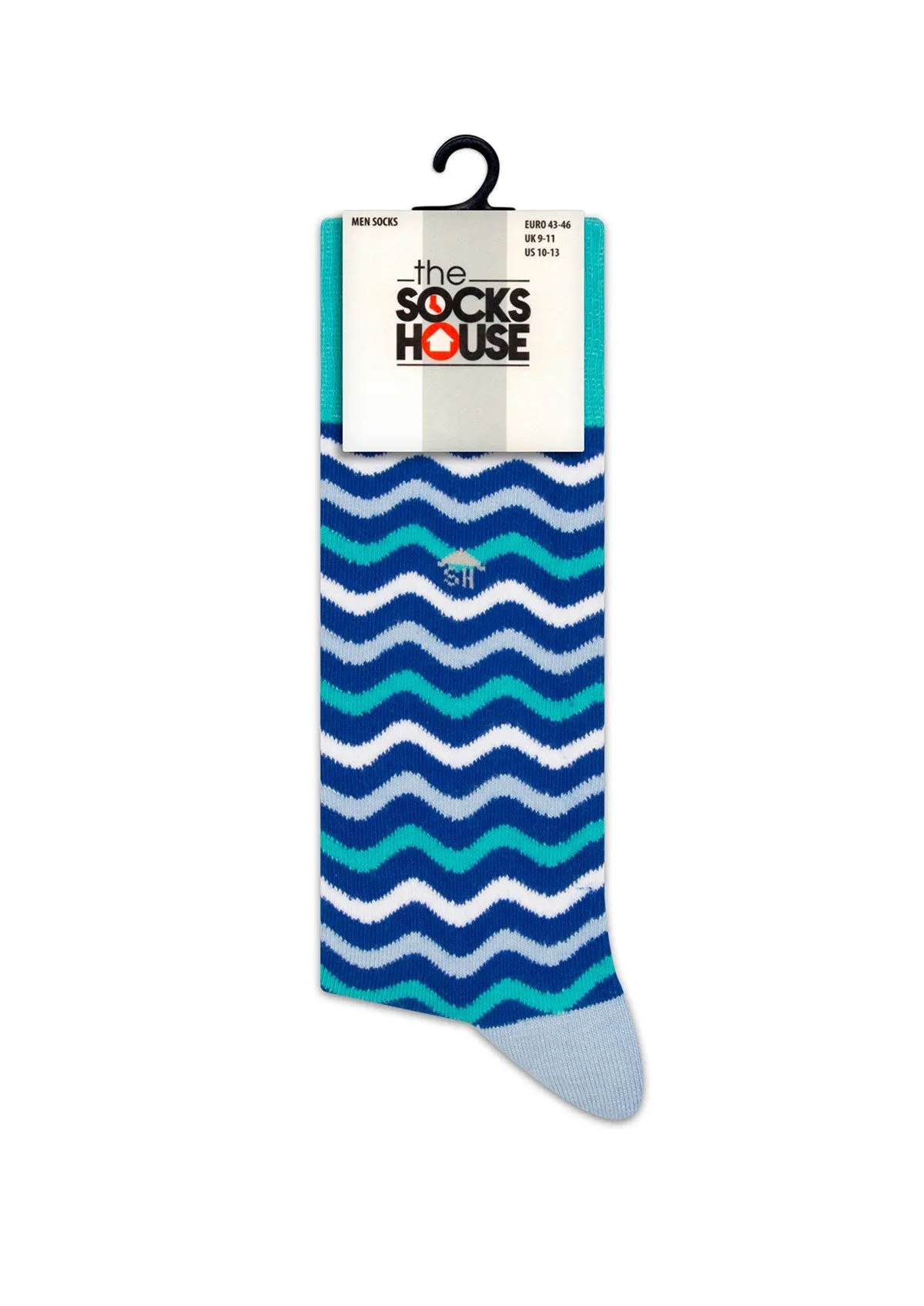 Blue Waves Design Men Socks