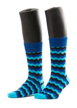 Blue Waves Design Men Socks