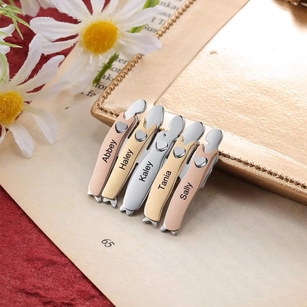 Bond Between Sister Custom Engraved Pin - Five Sisters
