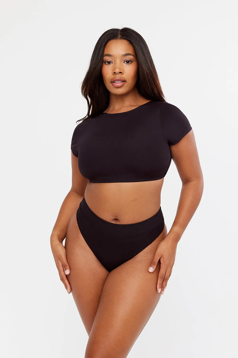 BONDI MULTIWAY BIKINI TEE - BLACK