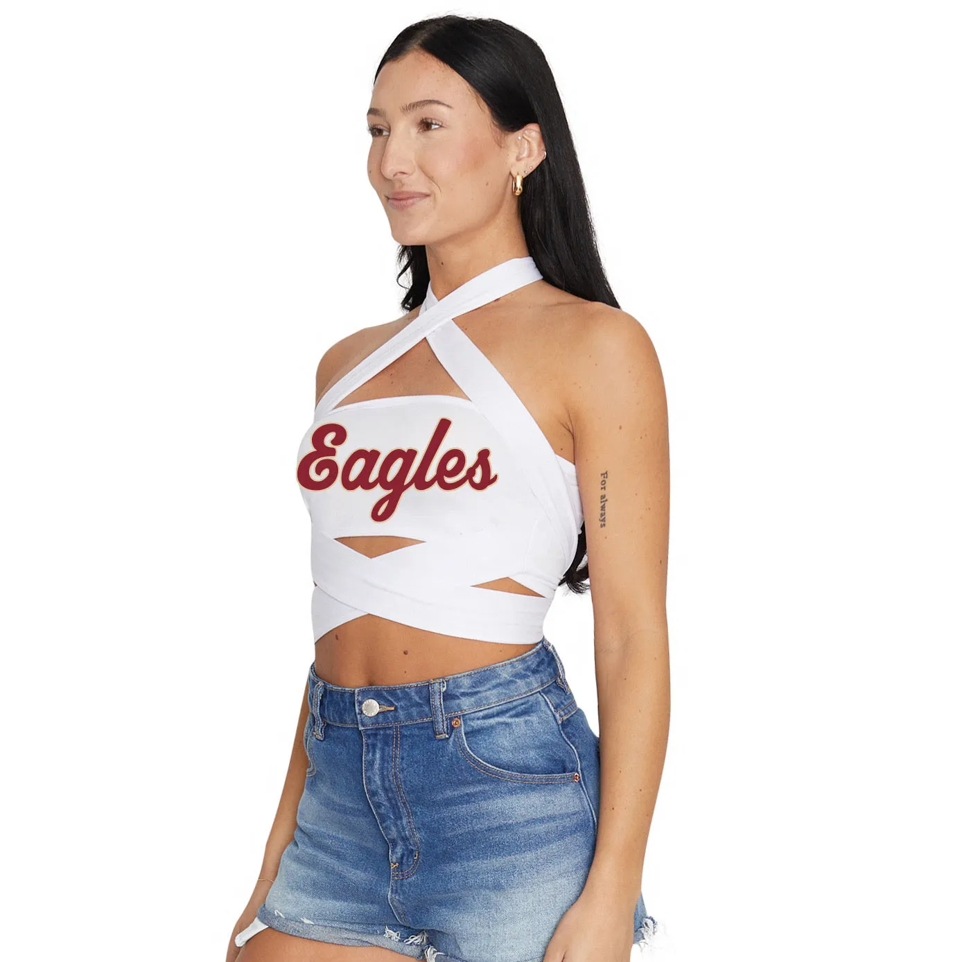 Boston College White Multi Way Bandeau Top