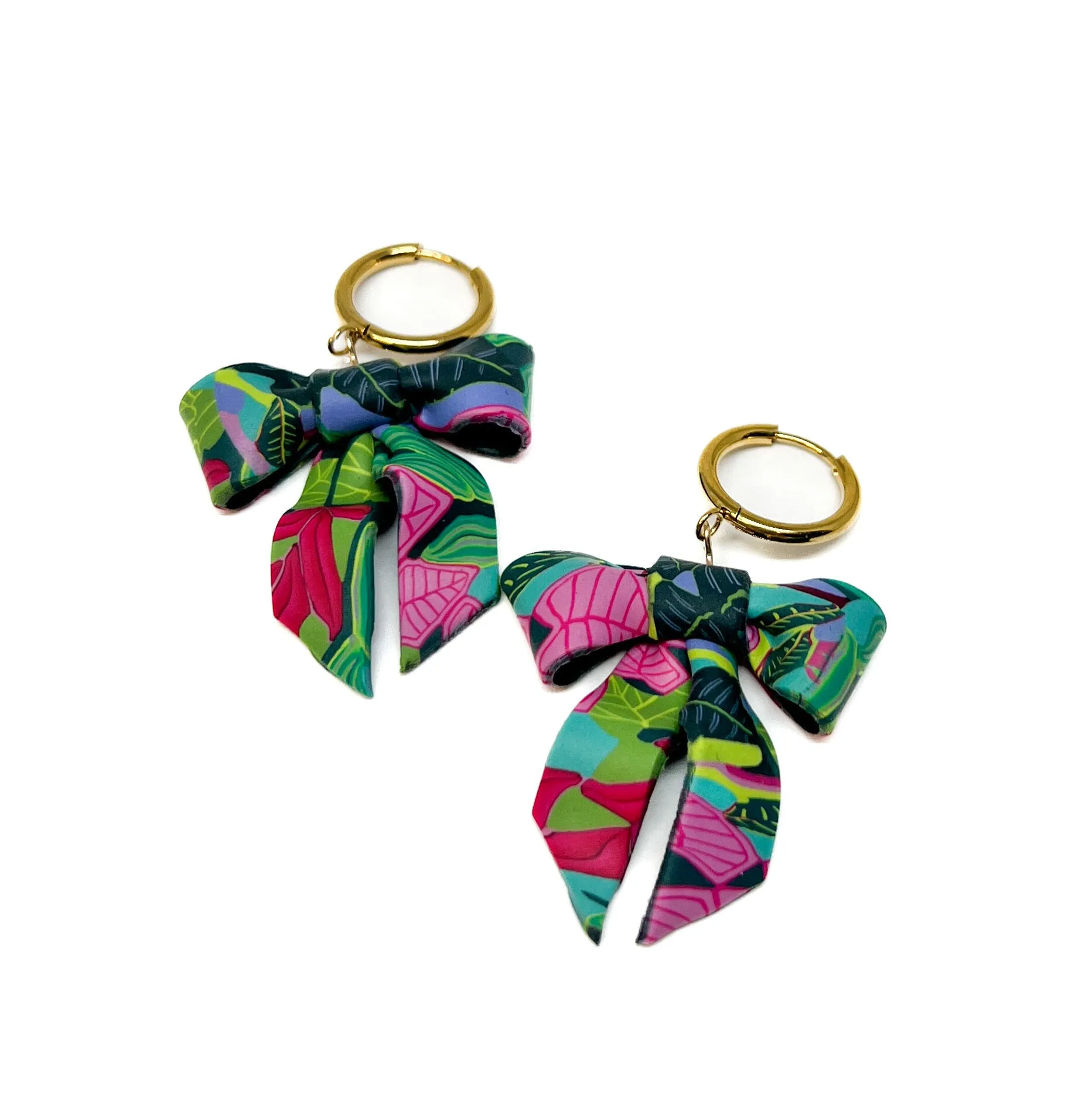 Bow Earrings - Colorful Jungle