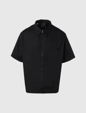 BOXY SHORT SLEEVE WOVEN SHIRT