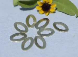 Brass Tiny Tiny Eye Pointed Oval Frame Blank Shape Charm Cutout for Stamping Texturing Blanks, Variety of Metals