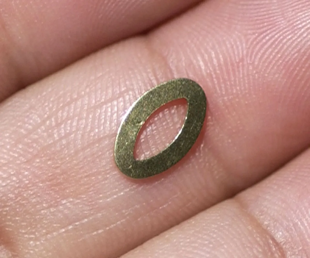 Brass Tiny Tiny Eye Pointed Oval Frame Blank Shape Charm Cutout for Stamping Texturing Blanks, Variety of Metals
