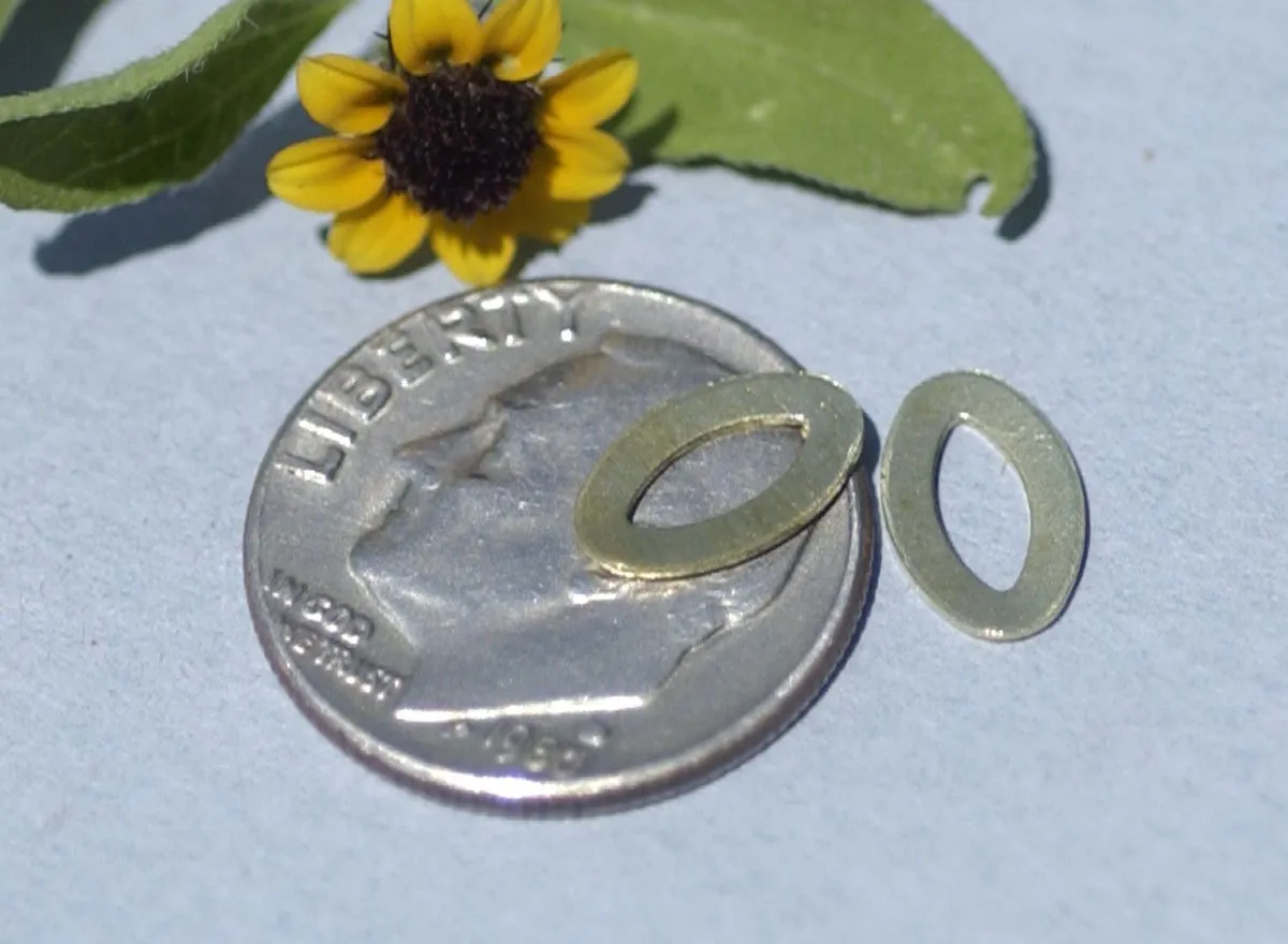 Brass Tiny Tiny Eye Pointed Oval Frame Blank Shape Charm Cutout for Stamping Texturing Blanks, Variety of Metals