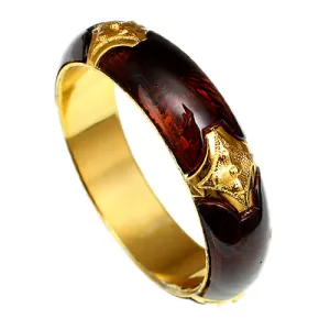 Brown Glossy Sunburst Bangle Bracelet