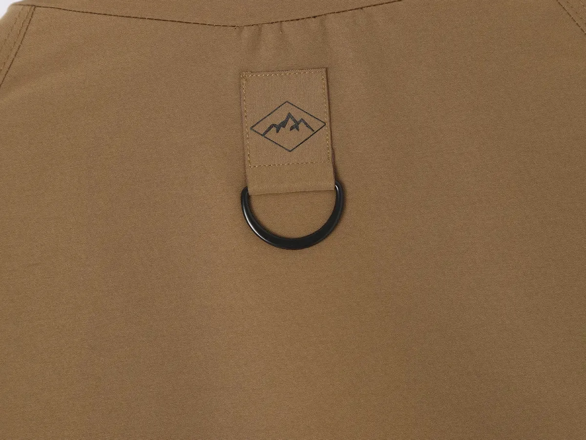 Brown Raglan Sleeve Zipper Casual Men's Jacket