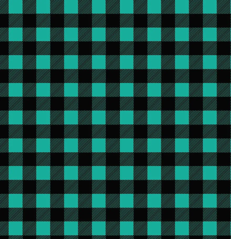 Buffalo Plaid - Teal & Black Printed Vinyl