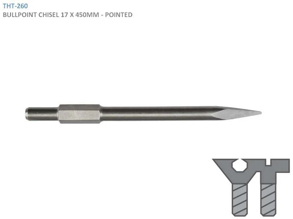 BULL POINT POINTED CHISEL 17 X 450MM