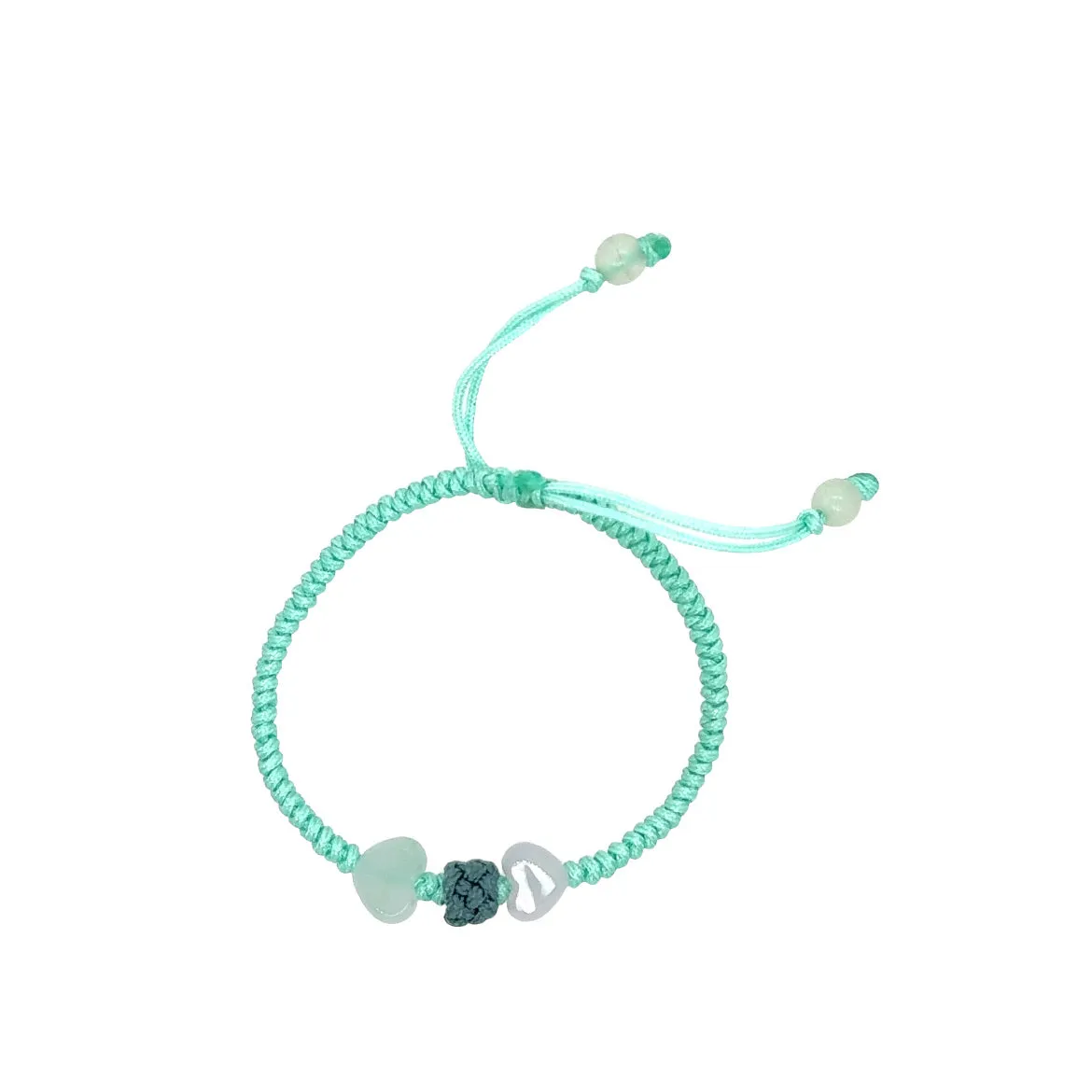 Burmese Jadeite Love Always Children's Silk Bracelet