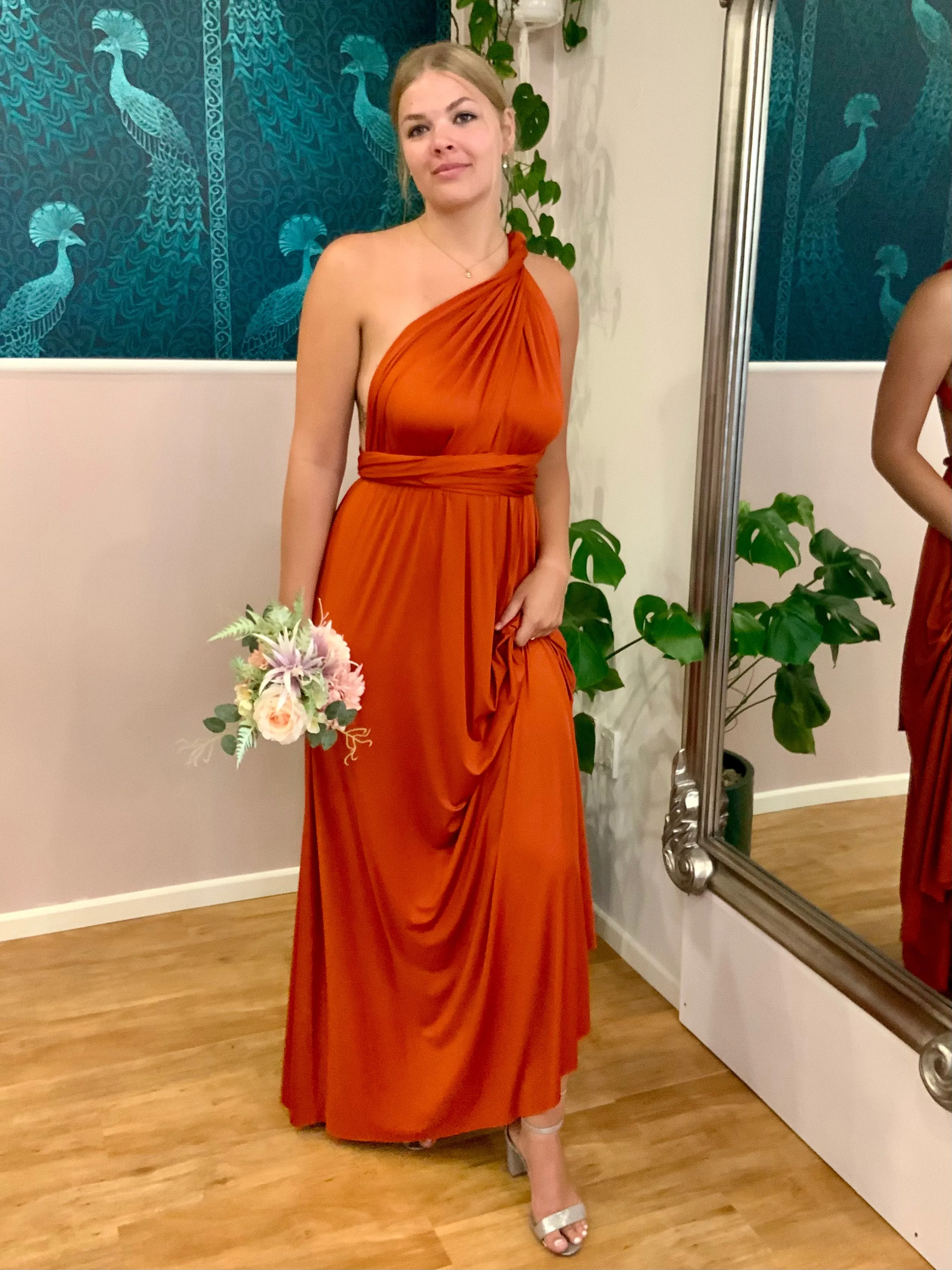 Burnt Orange Infinity bridesmaid dress Express NZ wide