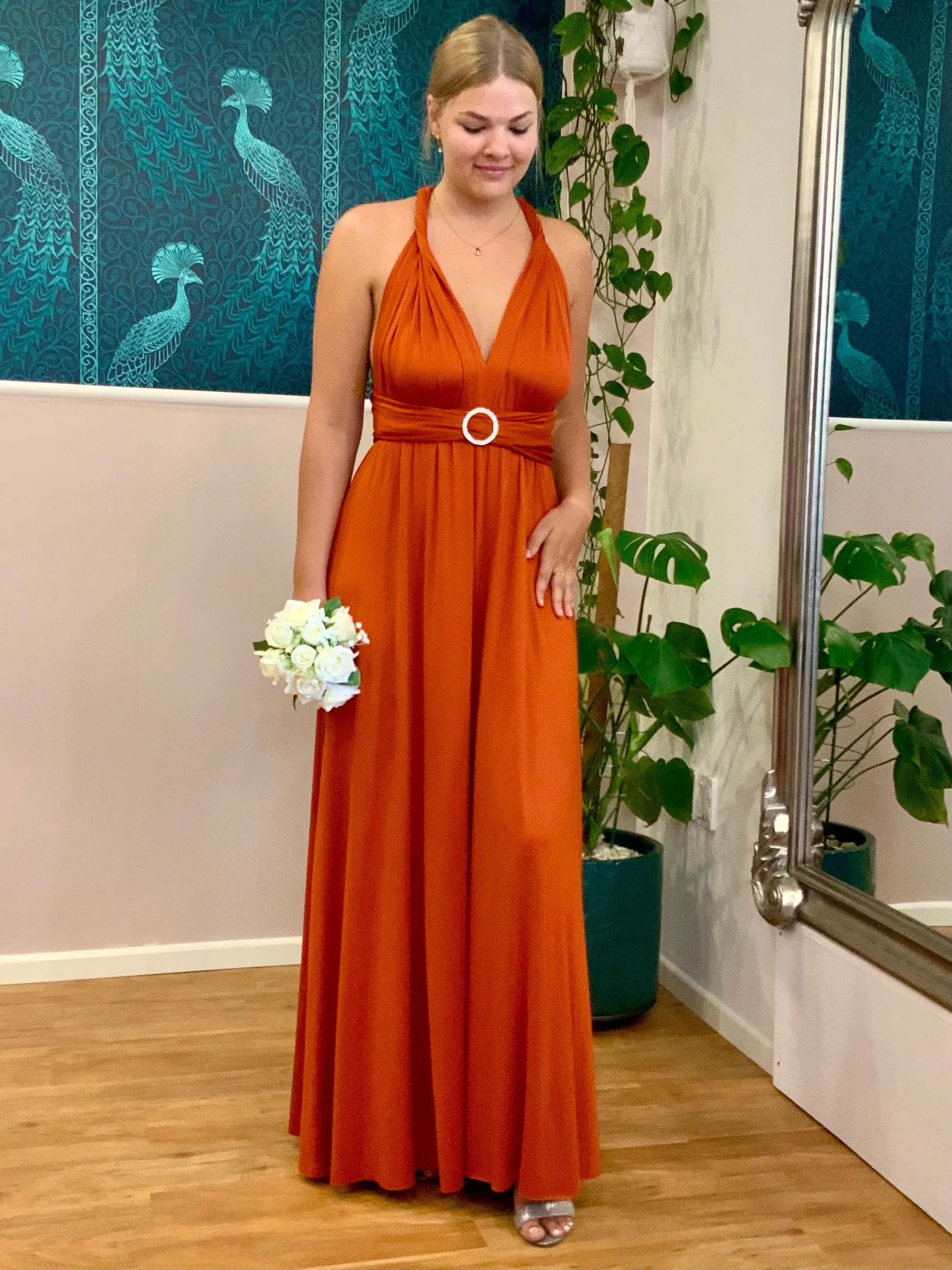 Burnt Orange Infinity bridesmaid dress Express NZ wide