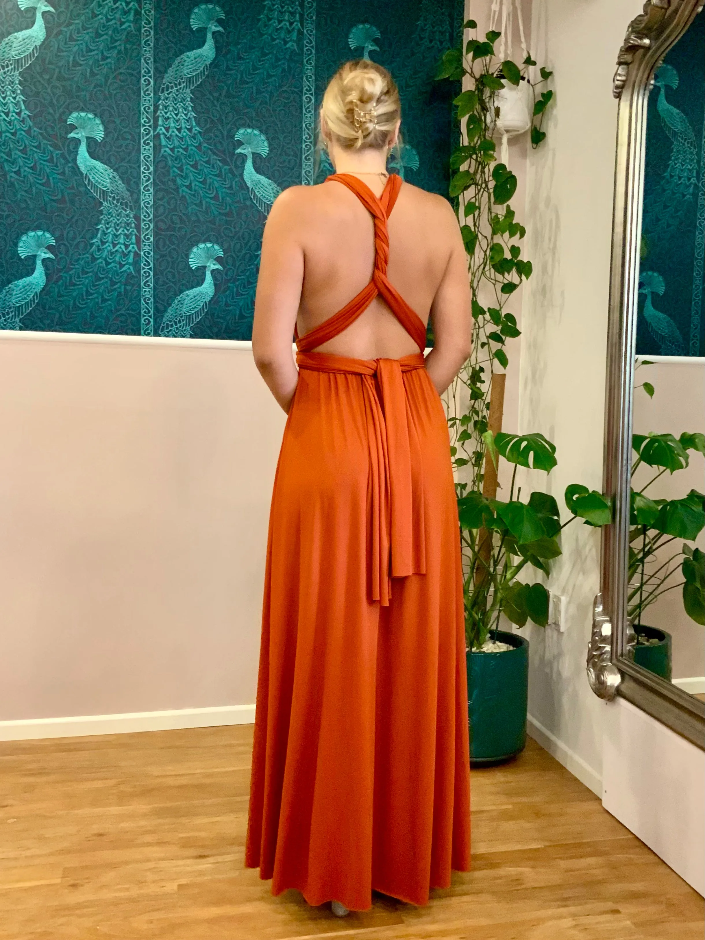 Burnt Orange Infinity bridesmaid dress Express NZ wide