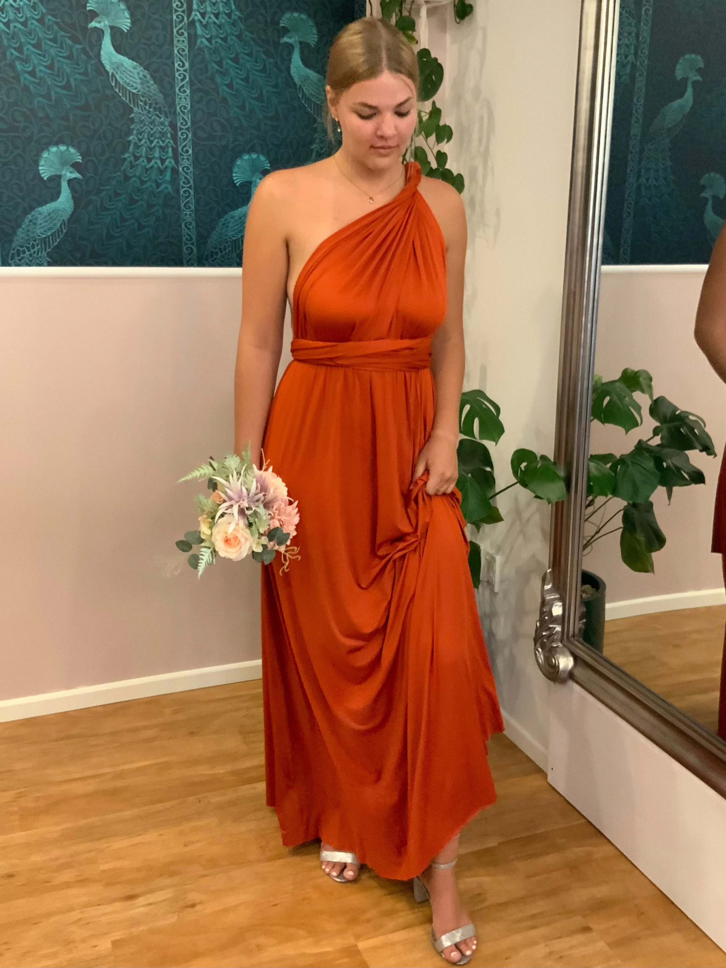 Burnt Orange Infinity bridesmaid dress Express NZ wide