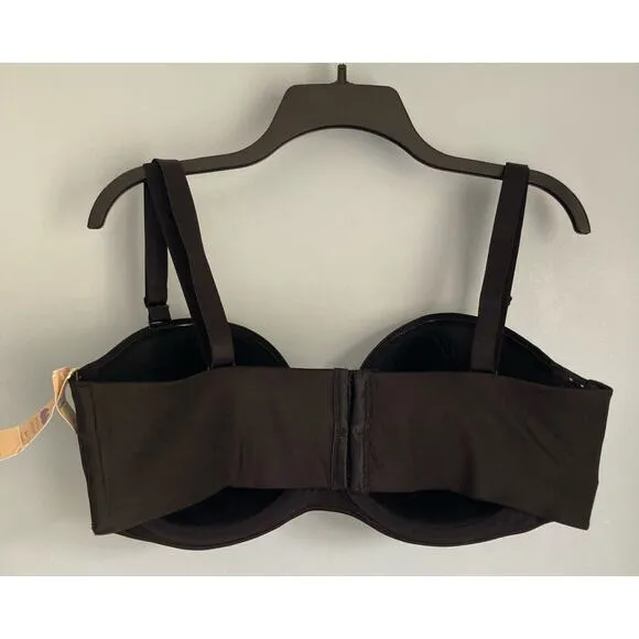 Cacique Multiway Strapless Bra Black 40DDD NWT