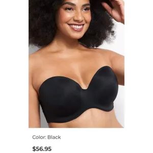 Cacique Multiway Strapless Bra Black 40DDD NWT