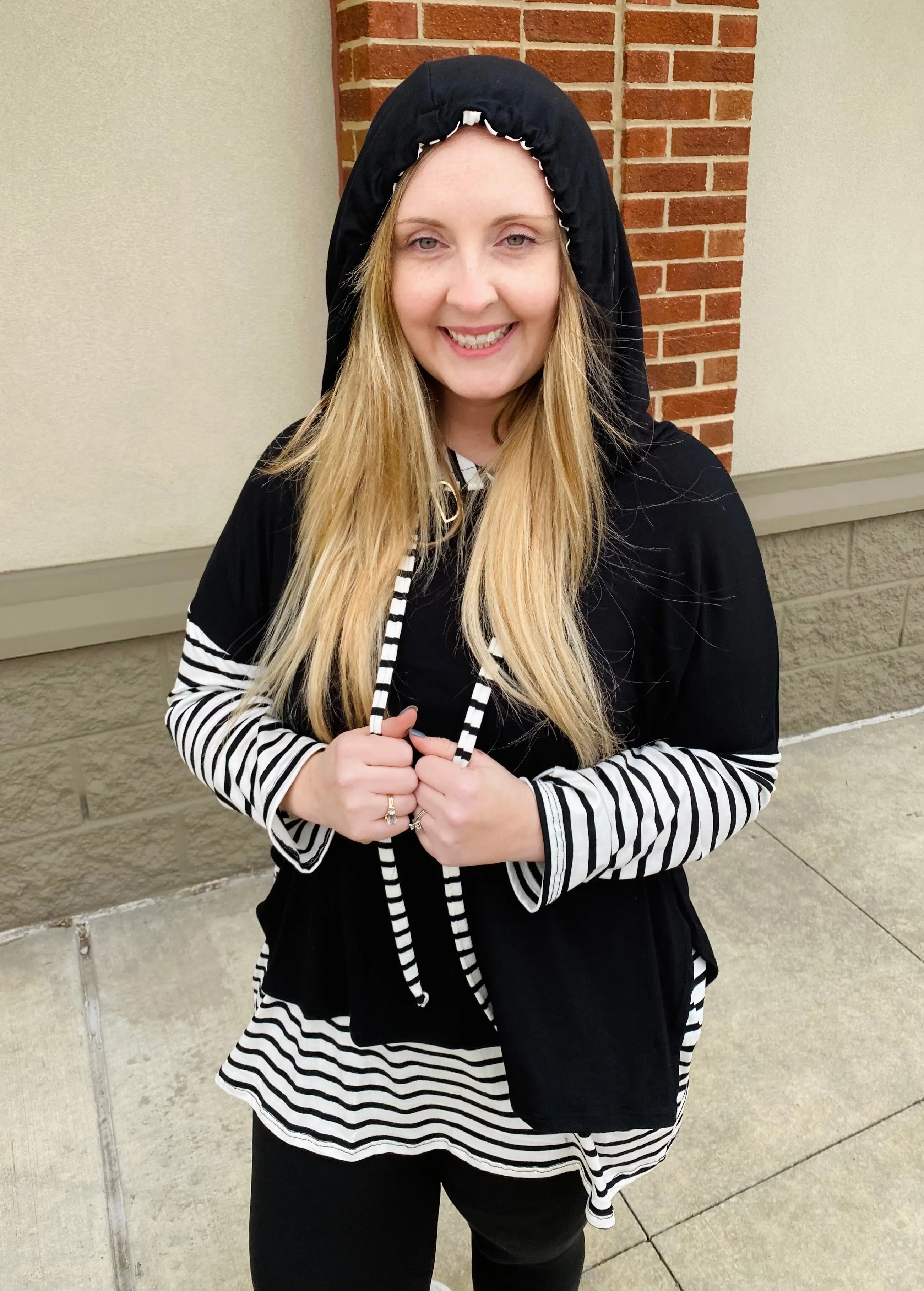 Call Me Casual Striped Hoodie