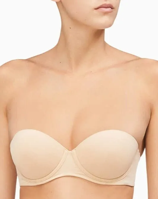 Calvin Klein Strapless Capsule Push Up Strapless Bra - Bare