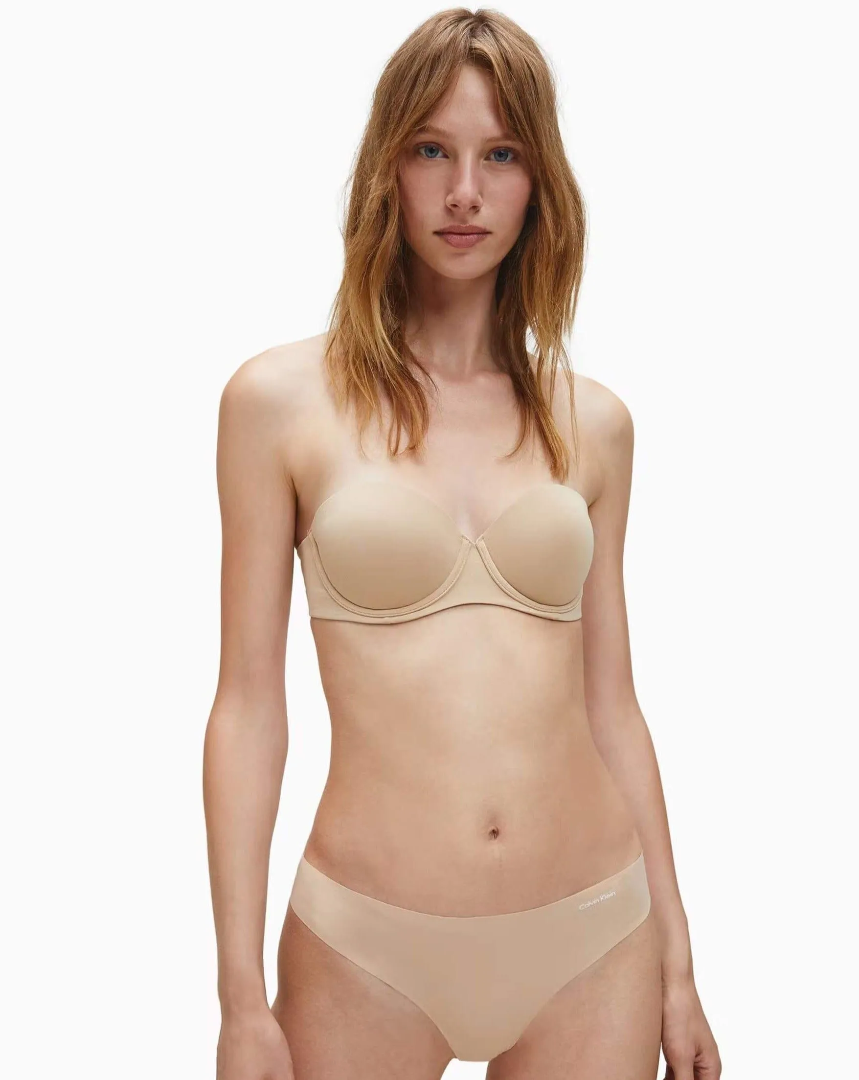 Calvin Klein Strapless Capsule Push Up Strapless Bra - Bare