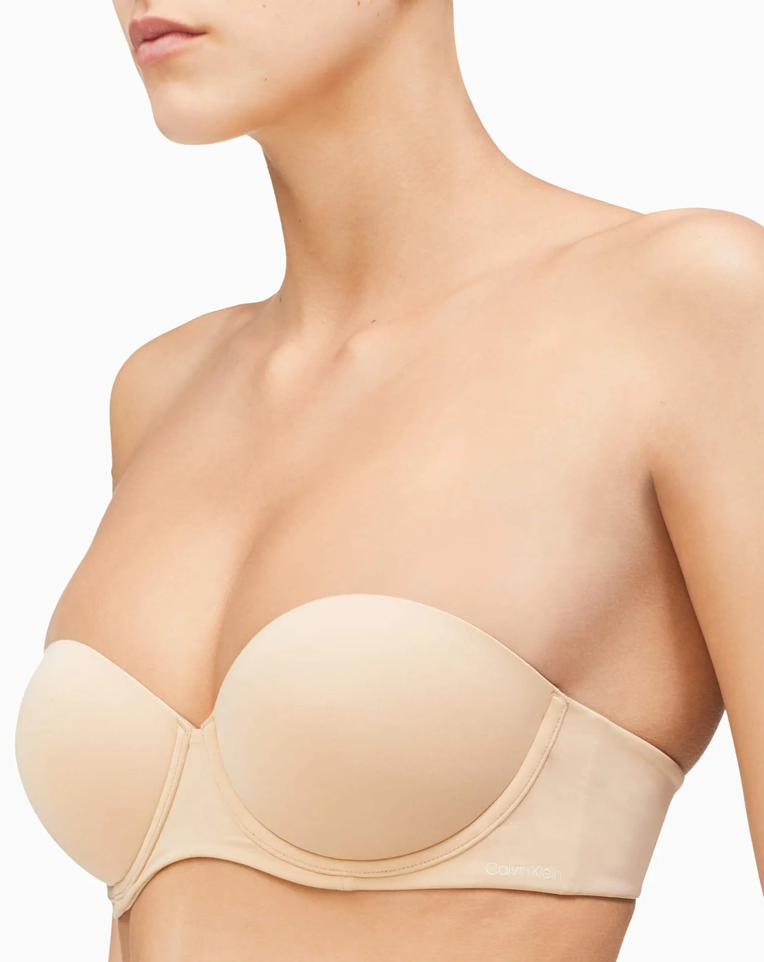 Calvin Klein Strapless Capsule Push Up Strapless Bra - Bare