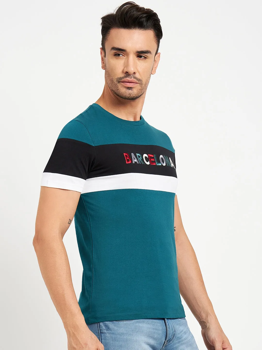 Camla Teal T- Shirt For Men