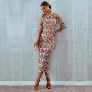Caramel Glitter Dress
