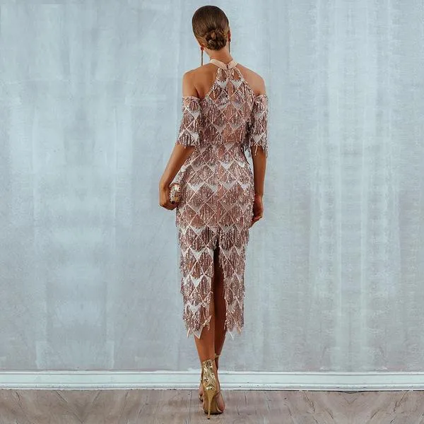 Caramel Glitter Dress