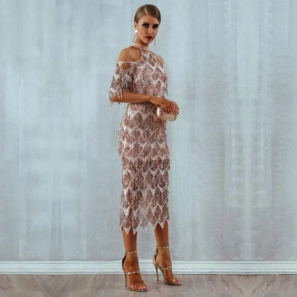 Caramel Glitter Dress
