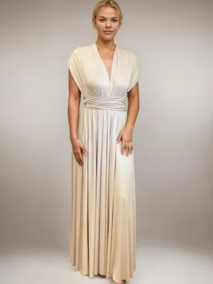 Champagne convertible Infinity bridesmaid dress Express NZ wide