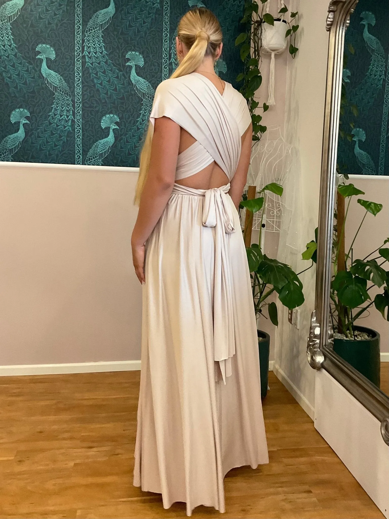 Champagne convertible Infinity bridesmaid dress Express NZ wide