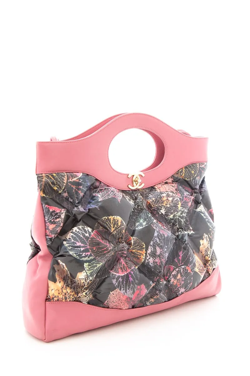 Chanel 2018/19 Pink 31 Shopping Bag with Quilted Printed Puffy Leather
