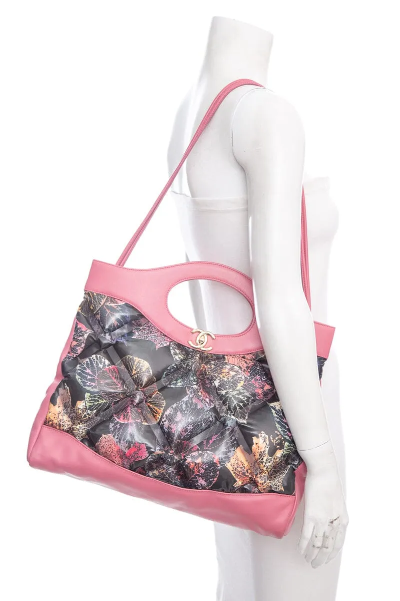 Chanel 2018/19 Pink 31 Shopping Bag with Quilted Printed Puffy Leather
