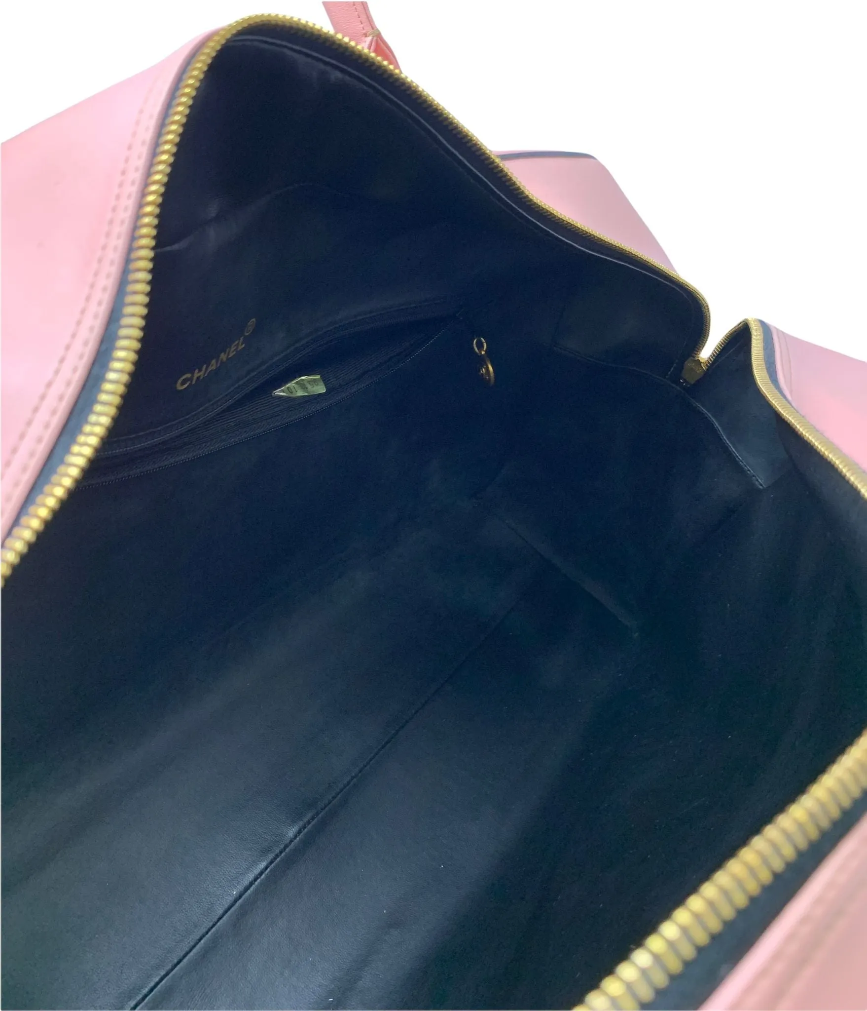Chanel Baby Pink Logo Duffle Bag