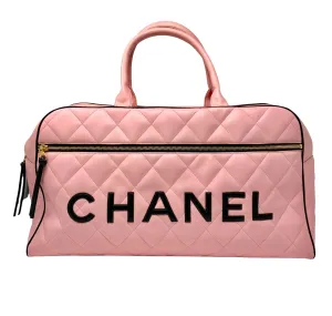 Chanel Baby Pink Logo Duffle Bag