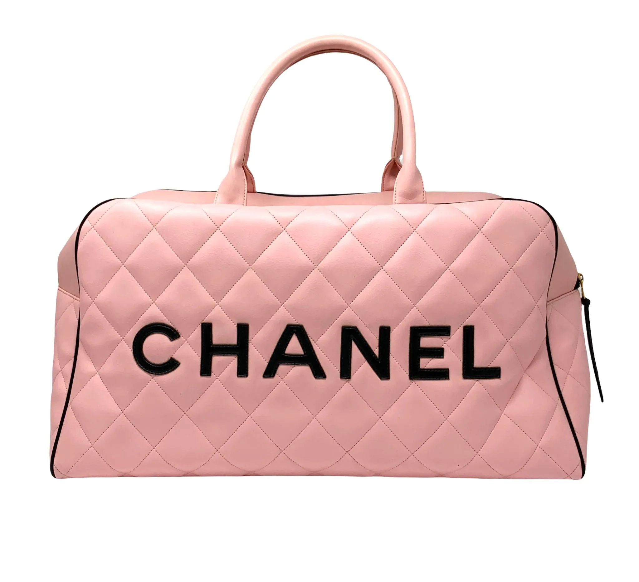 Chanel Baby Pink Logo Duffle Bag