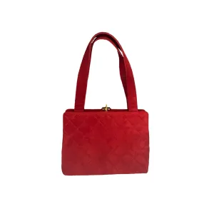 Chanel Red Suede Turnlock Bag
