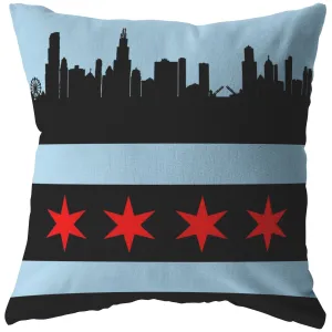 Chicago Black broadcloth pillow