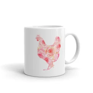 Chicken Silhouette Roses Mug