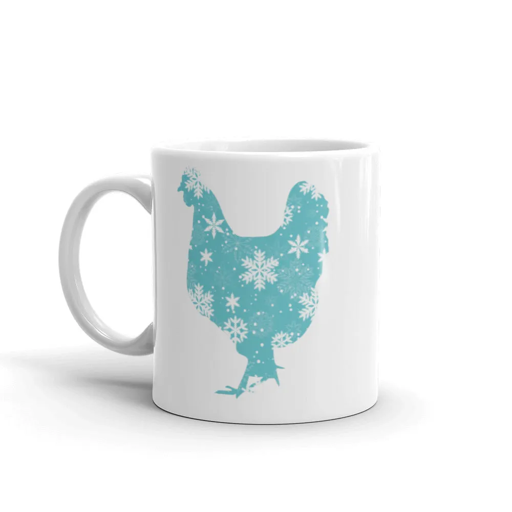 Chicken Silhouette Snowflakes Mug