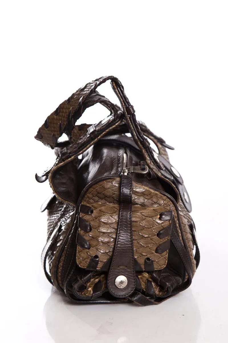 Chloe Green Python Skin Handle Bag
